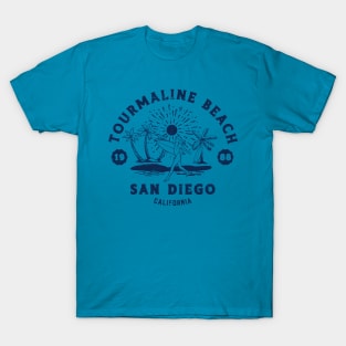 Vintage Tourmaline Beach Surfing // Retro California Beach San Diego 1988 T-Shirt